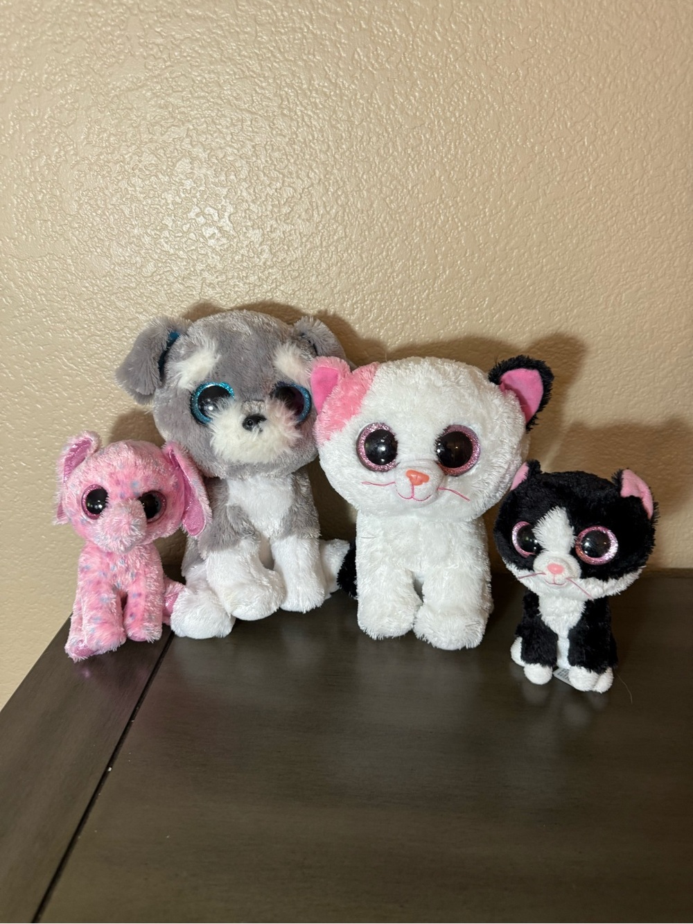 TY Beanie Bellies Plush Bundle Cow Husky Elephant Cat